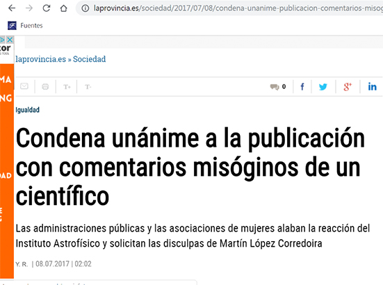 Martín López Corredoira prensa canaria